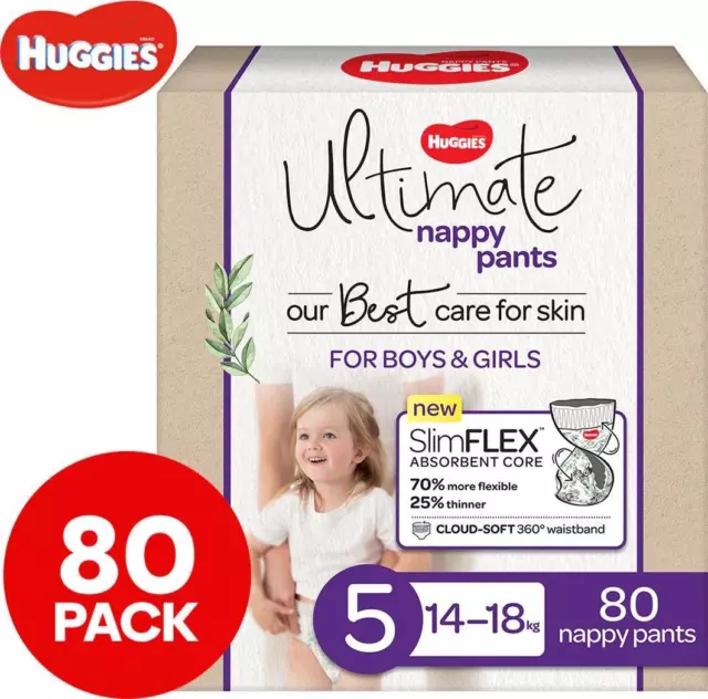 Huggies Ultimate Size 5 14-18kg Nappy Pants 80pk