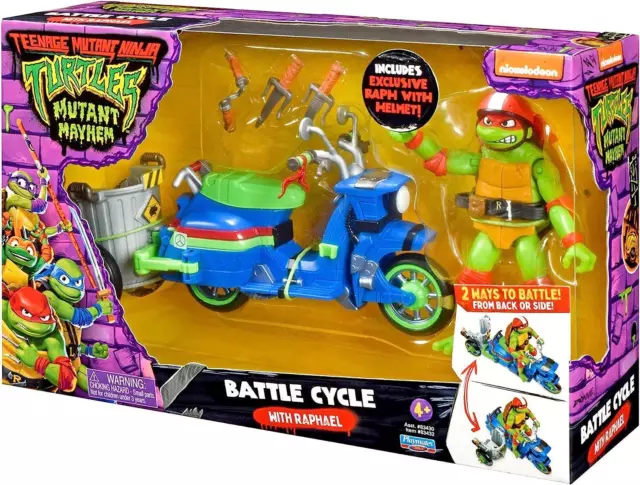 Véhicule et figurine Les Tortues Ninja Mutant Mayhem Battle Cycle