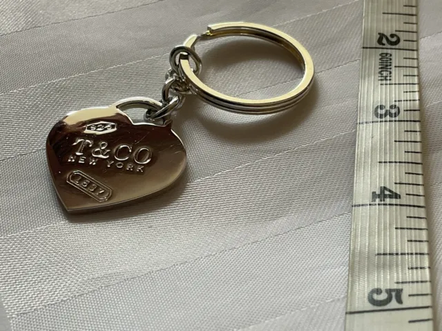 Tiffany & Co Sterling Silver Double Heart Hearts Keychain Keyring