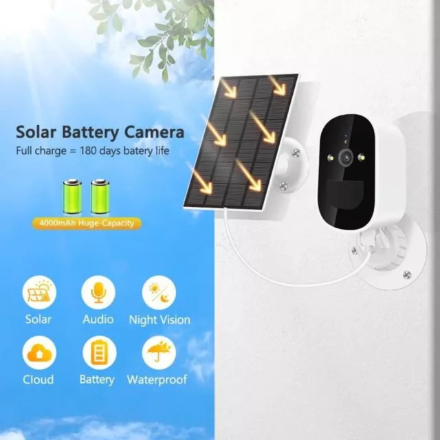 Caméra de Surveillance solaire sans fil Wifi extérieure Full HD IP Étanche IP66 2