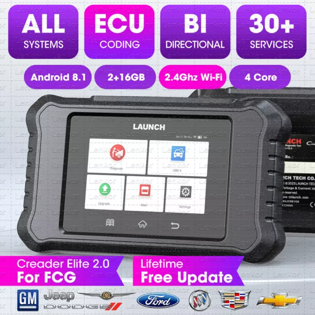 LAUNCH X431 Creader Elite 2.0 for FGC Car Diagnostic Tool Scanner Bidirectional