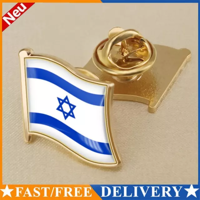 Spilla decorativa bandiera israeliana spilla distintivo metallo spilla uomo donna abito cappello (19x18 mm)