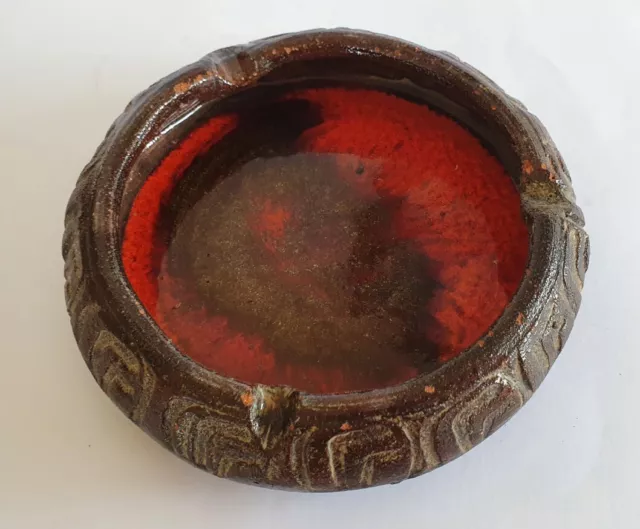 Mid Century Pottery Ashtray / Bowl Signed PA - Australian ? Trudy Fry Style