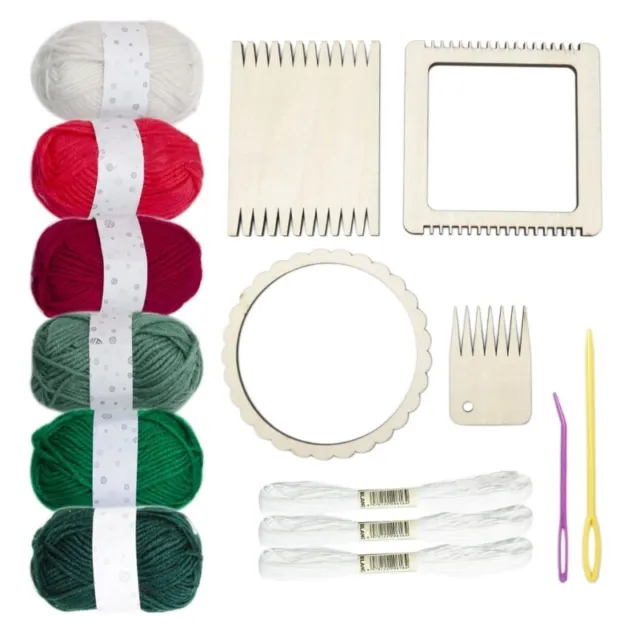 Weaving-Loom Christmas Yarns Kits Multi-Craft Weaving-Loom Tapestry-Loom for Kid
