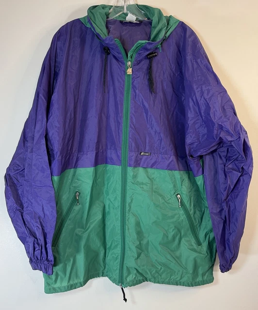 K-Way Vintage Années 90 - Imperméable Homme Taille S, Motif Crazy Pattern, Bleu
