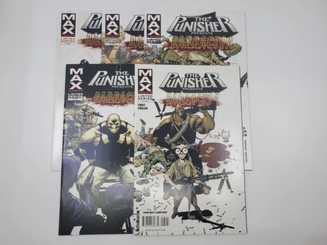 The Punisher MAX : Presents BARRACUDA Complete Set Series #1-5 Lot Marvel Comics