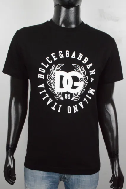 Dolce&Gabbana T-Shirt Uomo Taglia S Cotone Nero Maglia Girocollo