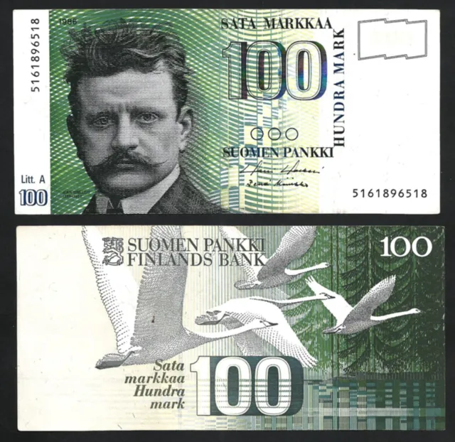 Finland 100 Markkaa 1986, aXF, P-119, Litt. A