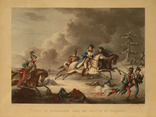 Handcolorierter Kupferstich -Napoleon bei Krasnoi -Heath und Sutherland 1815 2