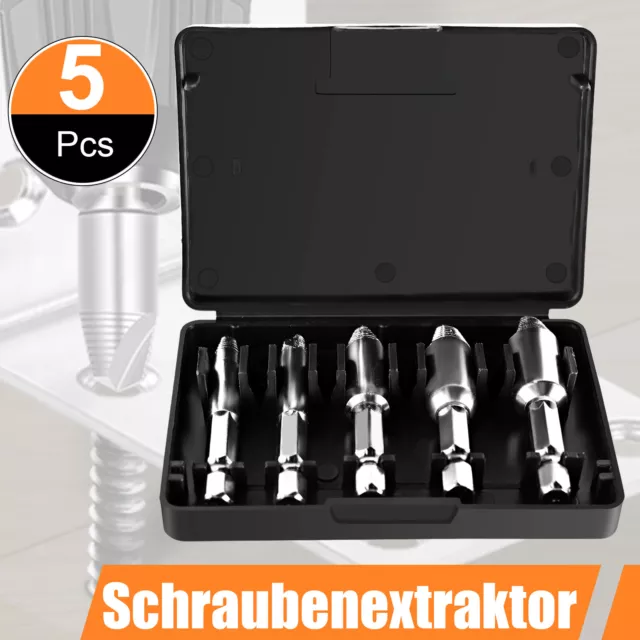 5 Schraubenausdreher Set Linksausdreher Schraubenlöser Ausbohrer Mutternsprenger