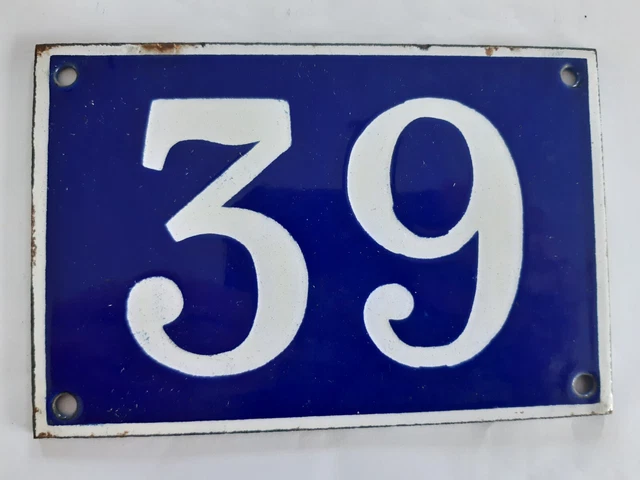 Plaque émaillée numéro de rue 67 – 10 x 15 cm – Vintage - Décoration