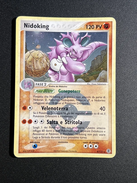 Pokemon Rare Holo Foil Ita Rouge Feu Vert Feuille 8/112 Nidoking Nakamura