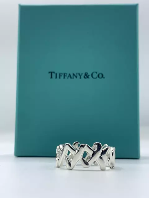 Tiffany & Co. Sterling Silver Paloma Picasso XO Hugs Kisses Ring Size 6