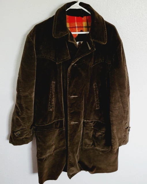 Vintage JC Penneys  Dk Brown Corduroy Jacket Coat Sports Outerwear 44 Long