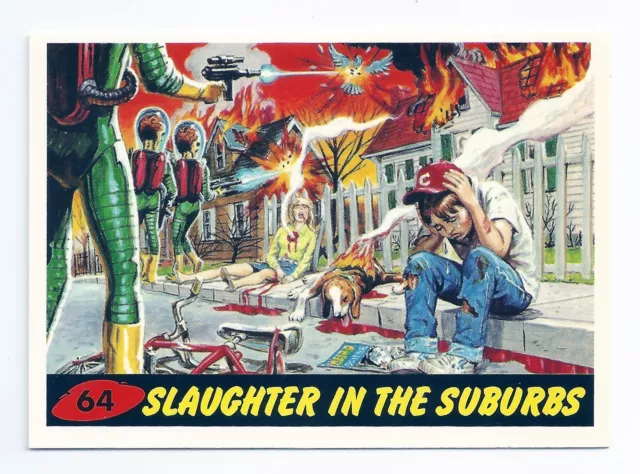 1994 Topps MARS ATTACKS Base Card # 64 Slaughter In The Suburbs
