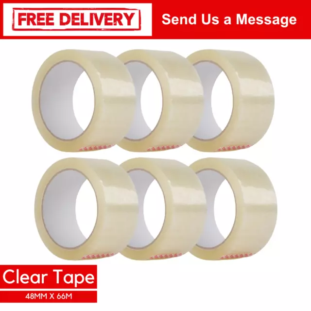Clear Packing Tape Parcel Strong 48Mm X 66M Box Sealing Sellotape Packaging