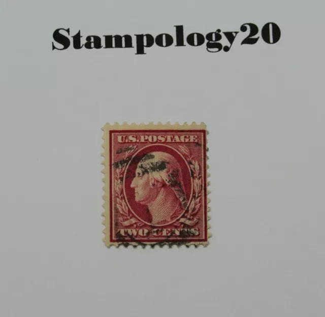 US Stamp #375-WASHINGTON -2c- USED-NG-Single line watermark