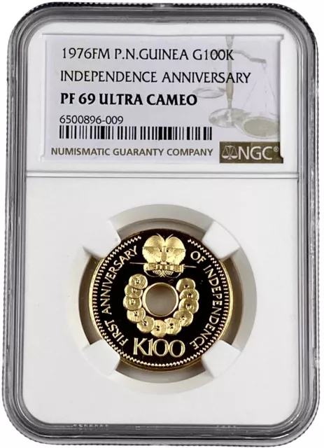 1976FM Papua New Guinea 100 Kina Independence Gold Proof 0.2769 oz NGC PF 69 UC