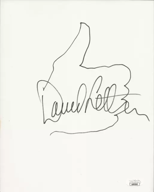 David Letterman REAL SIGNED Hand Drawn Sketch JSA COA Autographed Talk Show Host