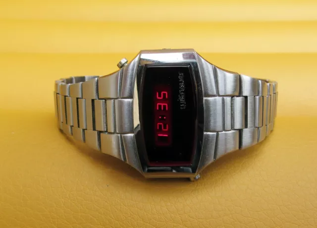 Men's SS 1976 Wittnauer Polara II LED Digital Retro Time computer quartz watch