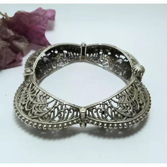 German Silver Filigree Work Openable Kada