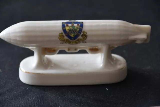 Crested China Corona Ww1  Zeppelin  Royal Leamington Spa Crest