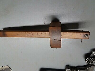 Vintage Wood and Brass Mortise Marking Gauge Scribe, Woodworking Tool