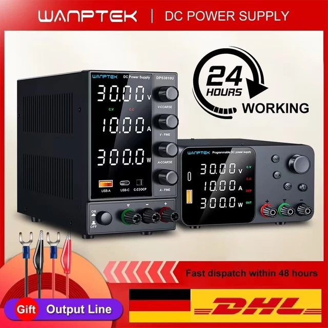Produktbild von Labornetzgerät 0-30/60/120V, 0-5/10A - Variables DC-Netzteil Mit USB-Ladung, 300W, Präzise