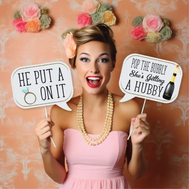 Bridal Shower Photo Booth Props 41pc Photo Booth Kit With 8 X 10inch Sign 60 Adh 3