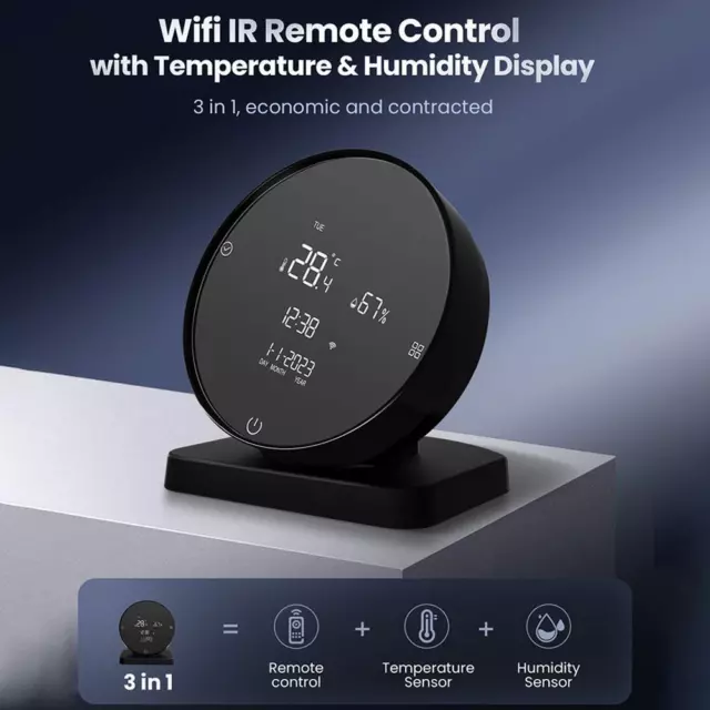 Wireless Thermostat Temperature Humidity Dectector Battery Control Programmable.