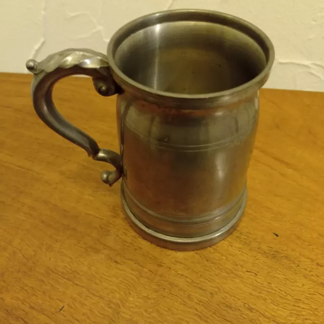 Vintage pewter tankard 1 pint Made In England, Engraved J.M.G.G