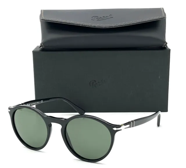 PERSOL PO3285S 95/31 Black  / Green  50mm Sunglasses