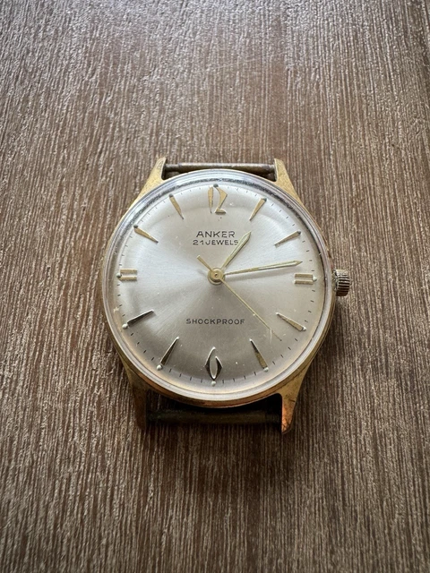 ANKER AUTOMATIC UHR 21 Jewels Analoge Herrenarmbanduhr Stoßfest Gold ...