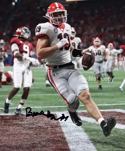 Brock Bowers Signed Photo 8X10 Rp Autographed Sec Championship Game Vs Bama