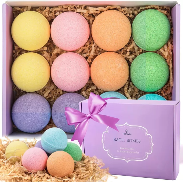 Bath Bombs� Gift Set TTRwin 12 Fizzy Bubble� Organic Natural Vegan & Spa uk#1