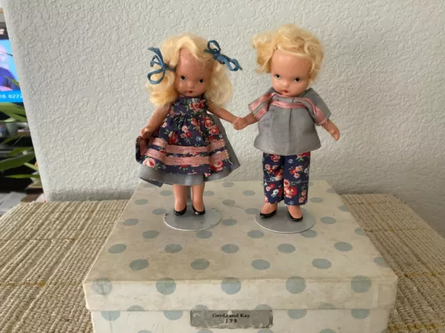 Nancy Ann Storybook Doll ~ #178 Gerda and Kay PT JT Very RARE Pair Original Box
