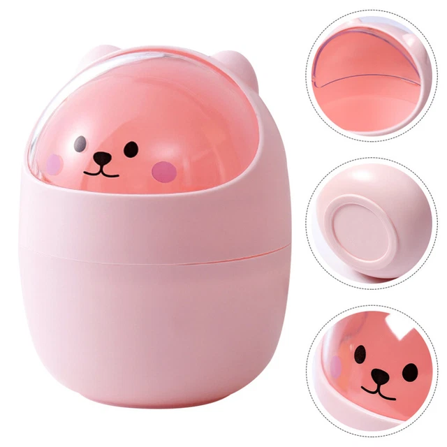 Julyue Petite Poubelle De Bureau, Poubelle De Table En Plastique Avec Couvercle Pivotant, Mini Poubelle, Corbeille à Papier Toilette, Seau Pour Bureau, Cuisine, Salle De Bain, Dortoir(Bleu