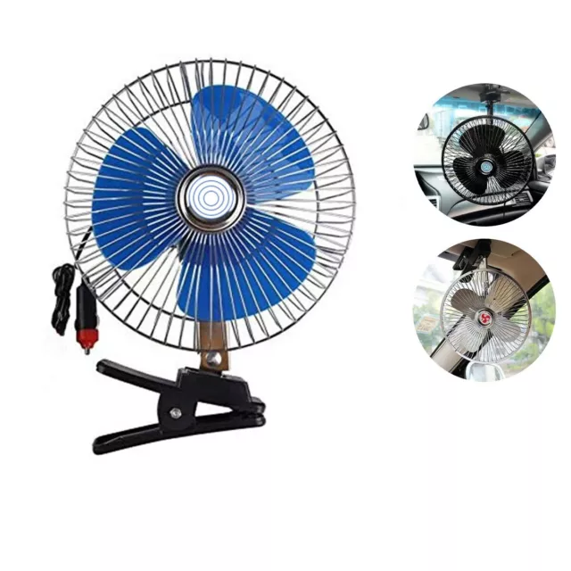 Mini Ventilateur Oscillant Portable Pince 18CM Voyage Voiture Camion 12V