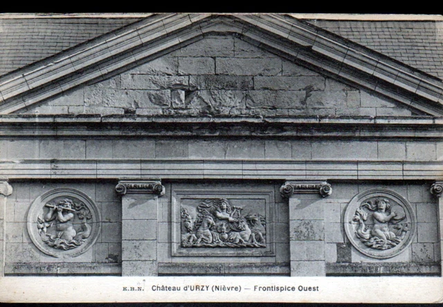CHATEAU d'URZY / GUERIGNY (58) FRONTISPICE OUEST , cliché début 1900