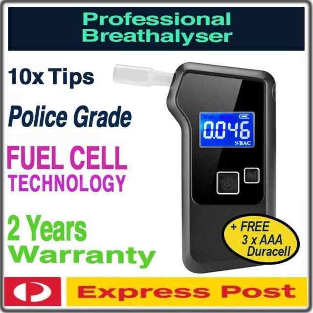 Alcohol Breath Breathalyser Testing Professional Fuel Cell Technology 2024 AU