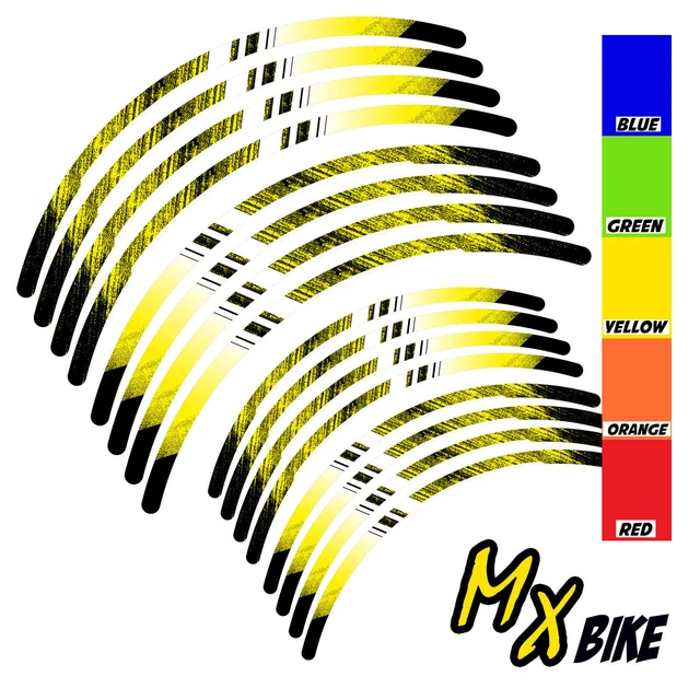 Shade Dirt Bike Rim Wraps Sticker For Kawasaki KLX 250 H T 06-14 12 13