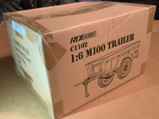 RocHobby C1102 1/6 1941 M100 Trailer for Scaler Jeep Remote New in Box! 🇺🇸🔥🔥