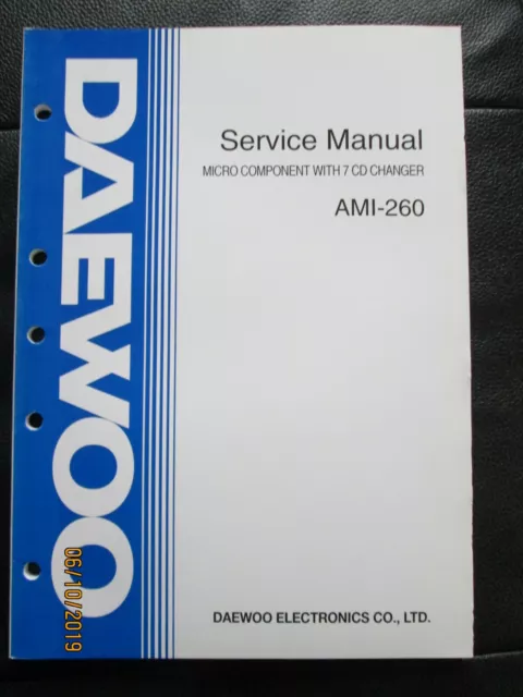 Daewoo AMI-260 Micro Component + CD System Official Service Manual Genuine Item