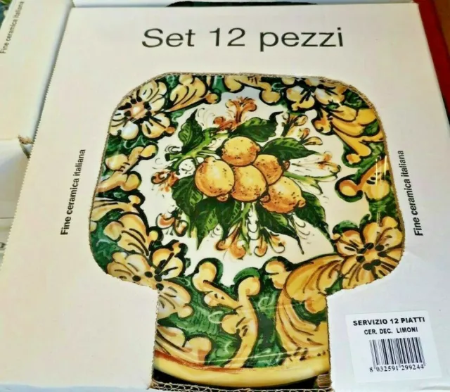 Set Piatti Da 12 Pezzi Fine Ceramica Italiana Piatto Fondo Piano Servizio Tavola 3