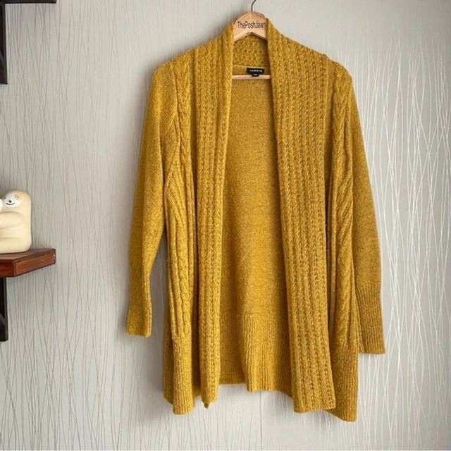 Torrid Open Front Cardigan Sweater Yellow Gold Women’s Size 10 M/L