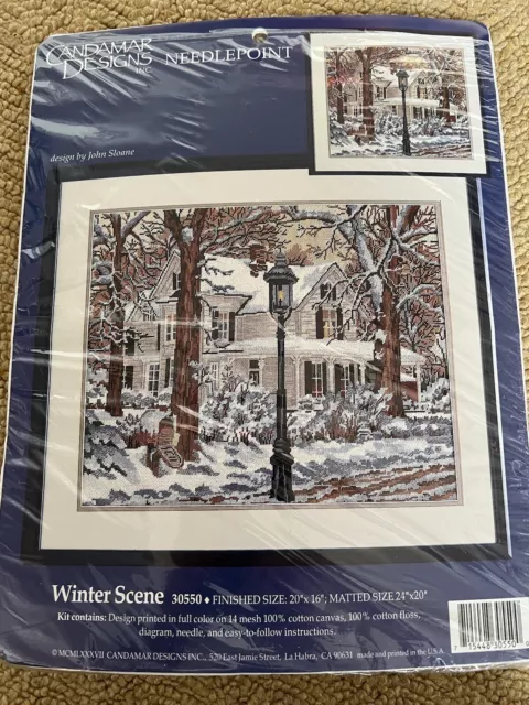 Needlepoint Kit - WINTER SCENE By Candamar Designs. New