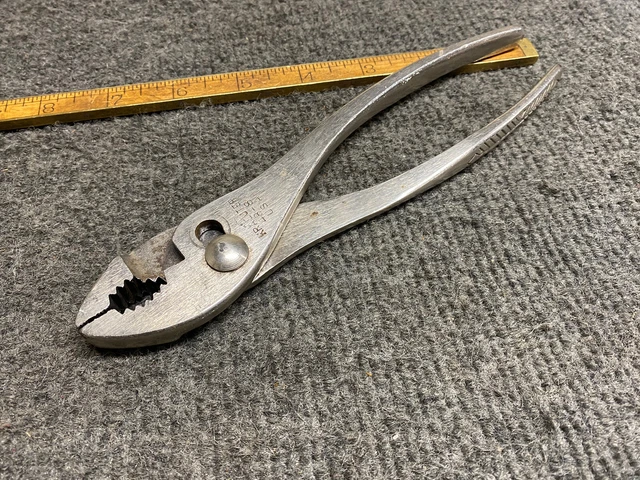 Vintage Kraeuter No. 48-8 Slip Joint Pliers 8" USA Fancy Handles