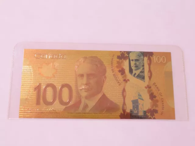 10 pcs CANADA Canadian $ 100 One Hundred Dollars Banknotes 24k Gold play money