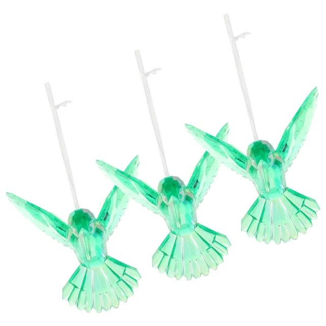 3 pz ciondolo acrilico Clear Hummingbird colibrì sospeso colibrì