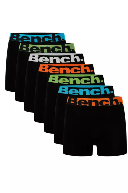 Bench - Mens Essential Underwear 'DIEGO' 7 Pack Boxers Trunks - BLACK